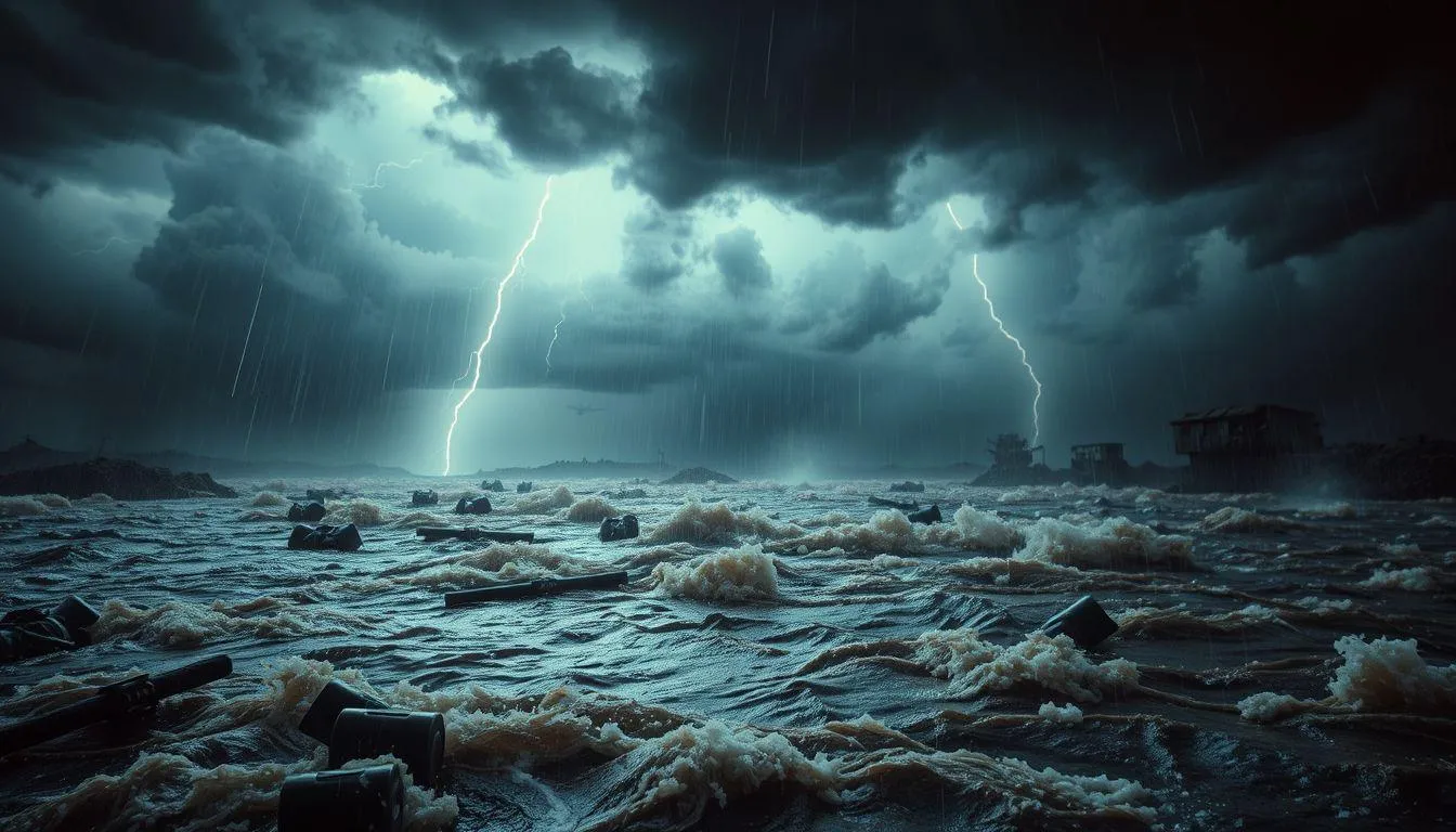 Pengertian dan Makna Dasar Mimpi Kiamat Banjir (c) Ilustrasi AI