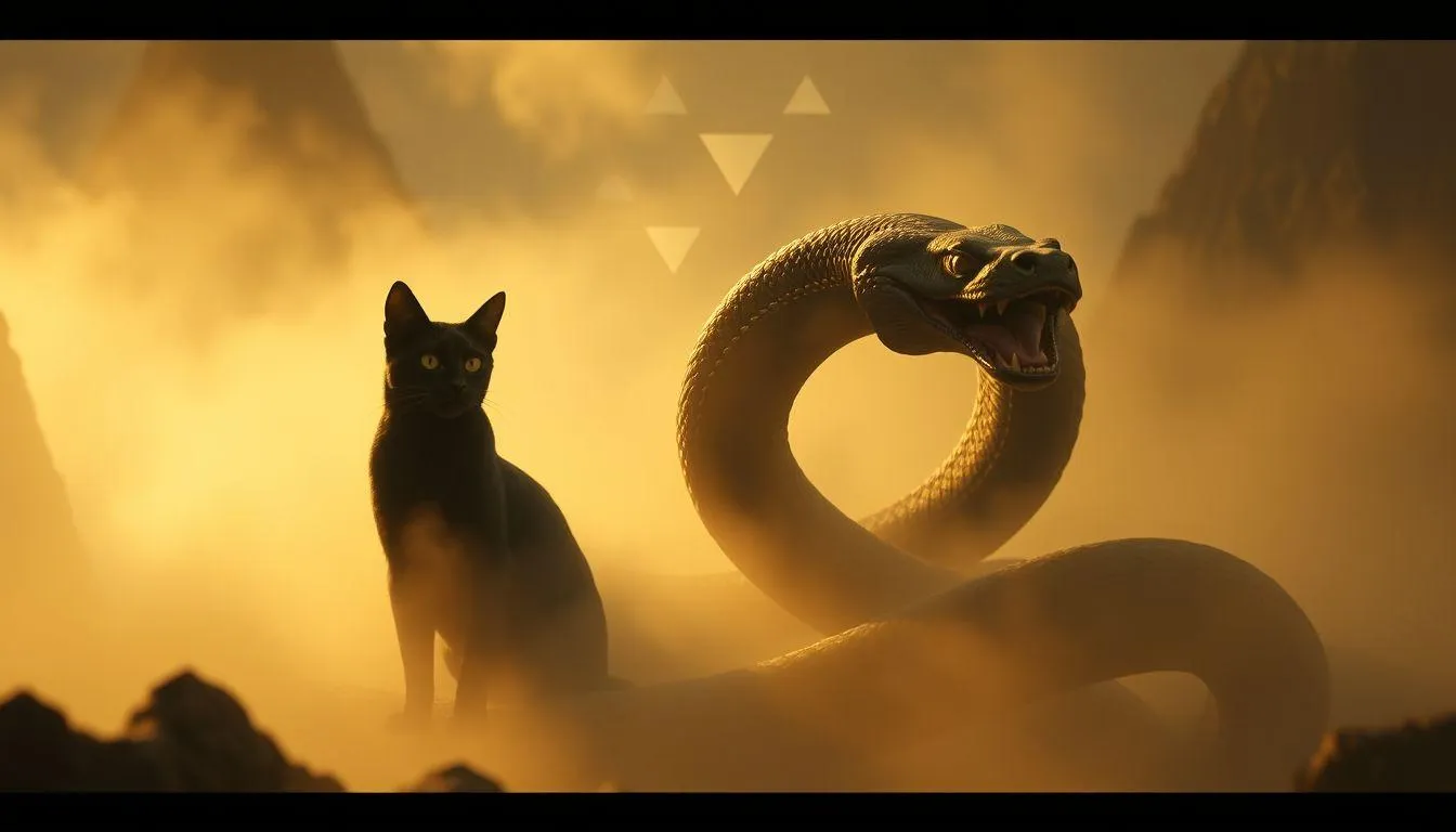 Perspektif Psikologi tentang Mimpi Kucing Dimakan Ular (c) Ilustrasi AI