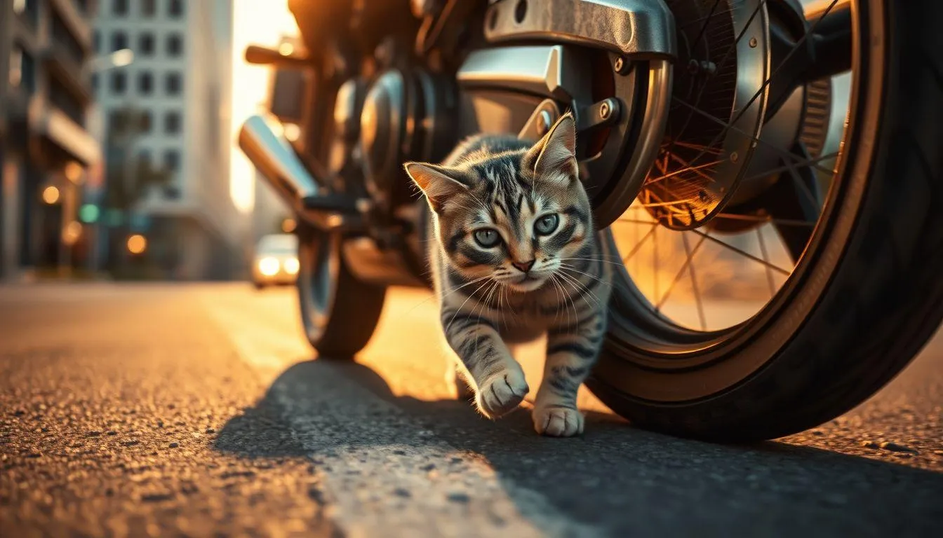 Pengertian dan Makna Dasar Mimpi Kucing Ketabrak Motor (c) Ilustrasi AI
