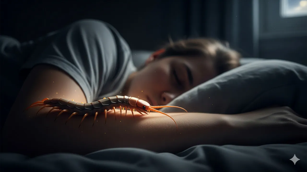 Pengertian Mimpi Lipan Merayap di Tubuh (c) Ilustrasi AI