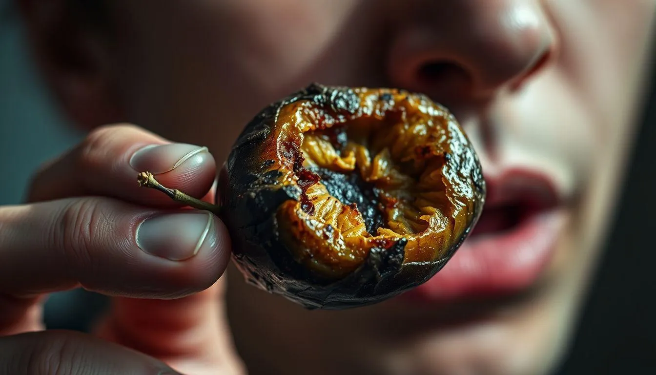 Tafsir Mimpi Makan Buah Busuk Berdasarkan Kondisi (c) Ilustrasi AI