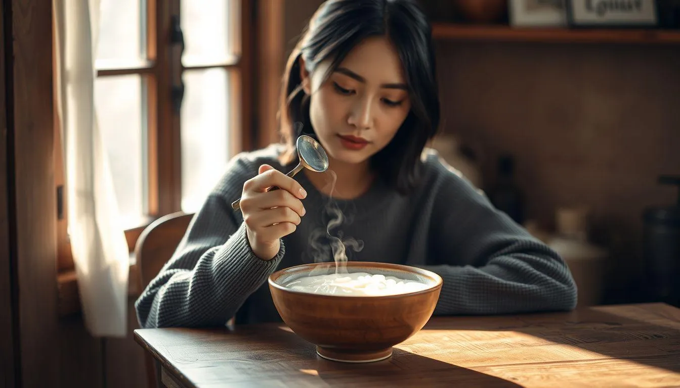 Pengertian dan Makna Umum Mimpi Makan Bubur (c) Ilustrasi AI