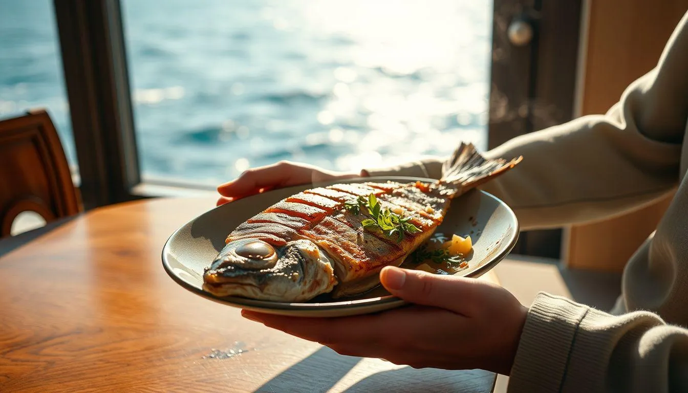 Pertanda Baik dan Buruk dalam Mimpi Makan Ikan Laut (c) Ilustrasi AI