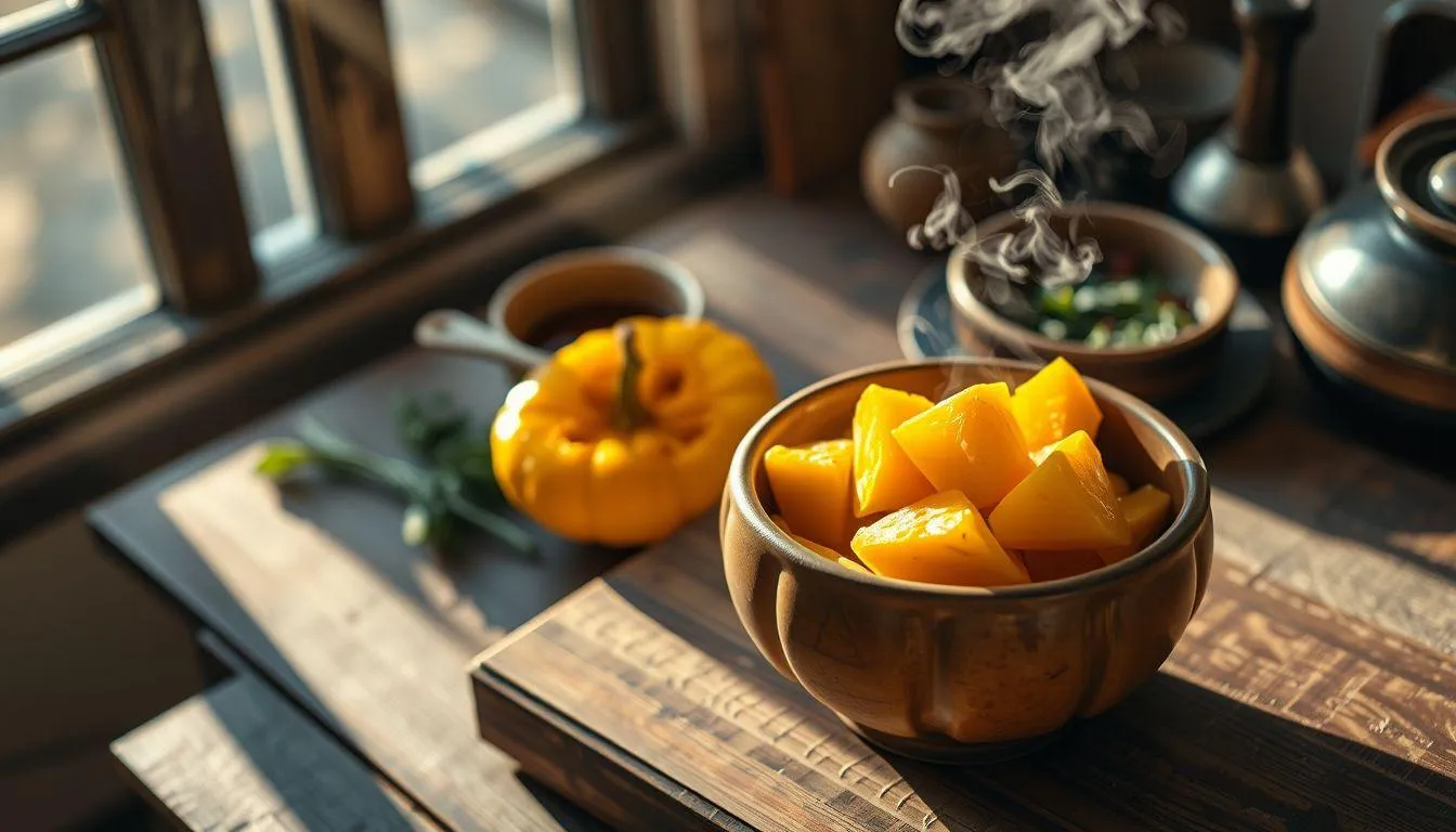 Pengertian dan Makna Dasar Mimpi Makan Labu Kuning (c) Ilustrasi AI