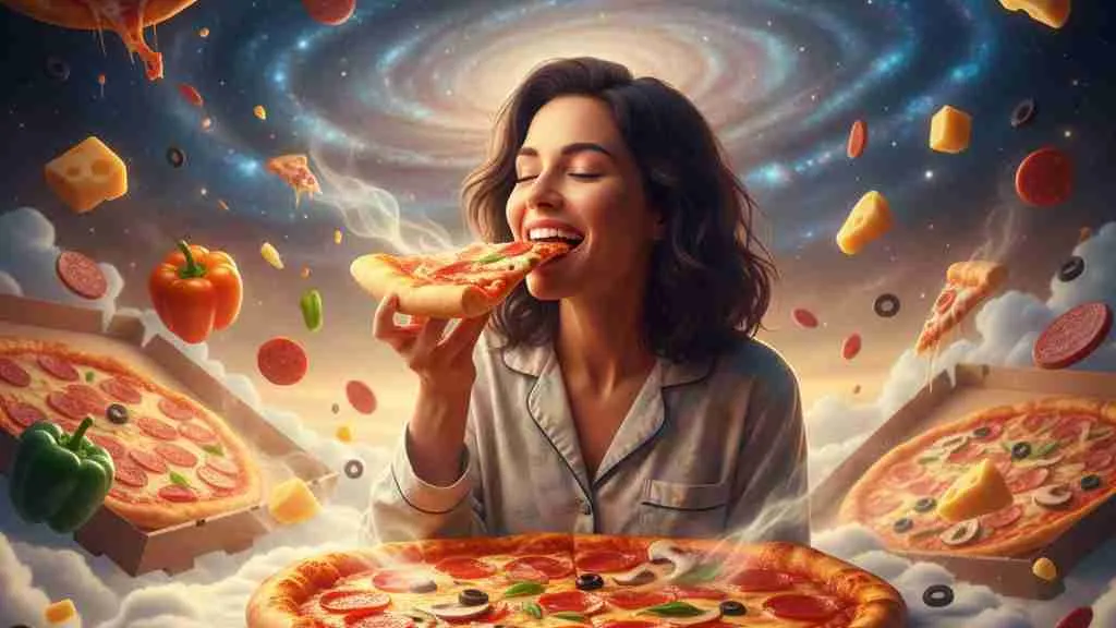 Pengertian dan Makna Umum Mimpi Makan Pizza (c) Ilustrasi AI