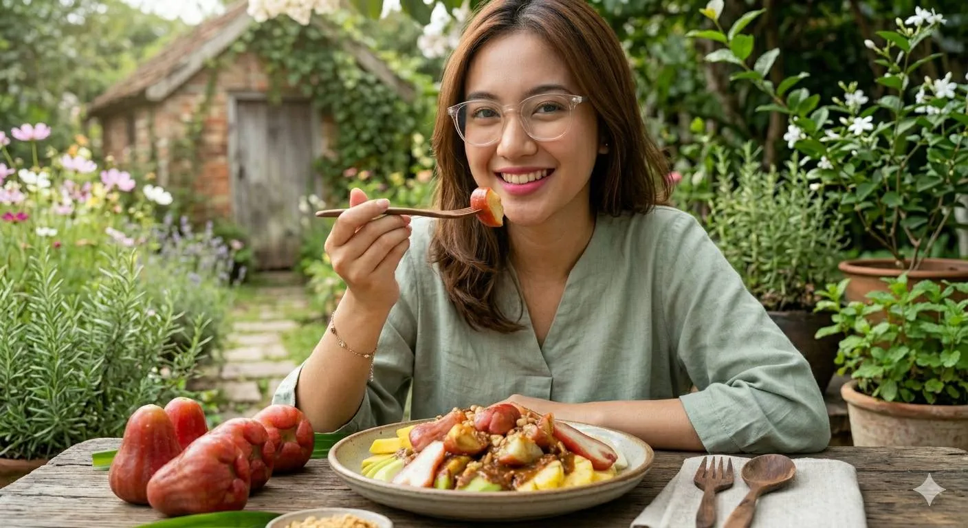 Cara Bijak Menyikapi Mimpi Makan Rujak Jambu Air (c) Ilustrasi AI