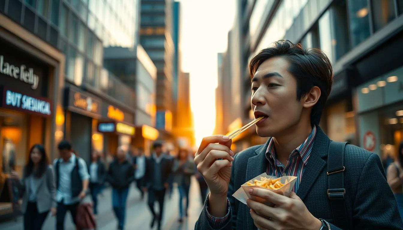 Memahami Fenomena Mimpi Makan Sambil Jalan (c) Ilustrasi AI