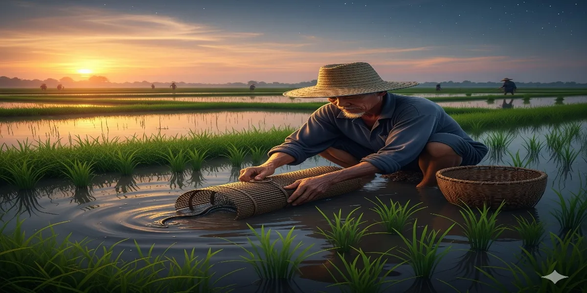 Arti Mimpi Mancing Belut Berdasarkan Situasinya (c) Ilustrasi AI