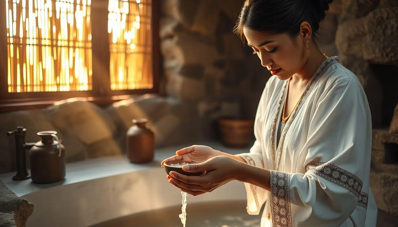 Pesan dan Nasihat dari Mimpi Mandi Air Beras (c) Ilustrasi AI