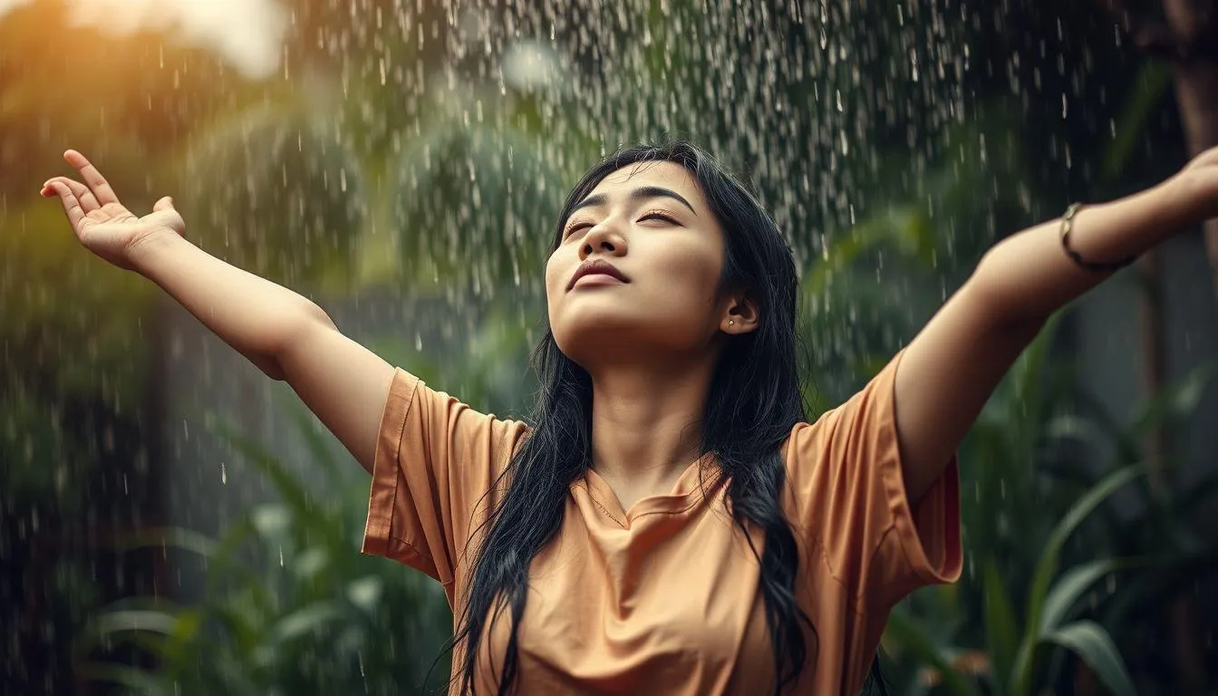 Arti Mimpi Mandi Air Hujan dalam Berbagai Tradisi Budaya dan Spiritual (c) Ilustrasi AI