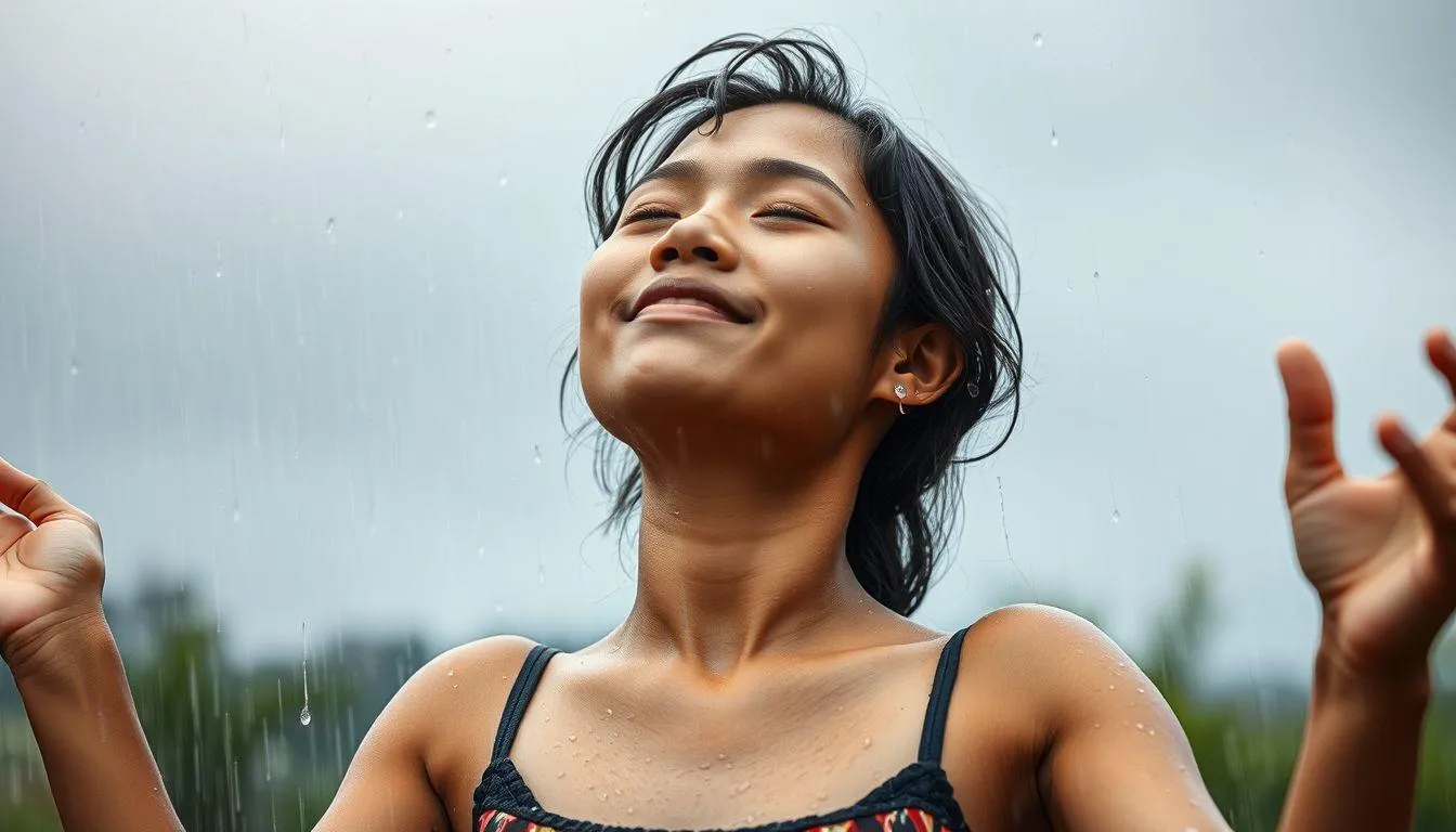 FAQ Seputar Arti Mimpi Mandi Air Hujan (c) Ilustrasi AI