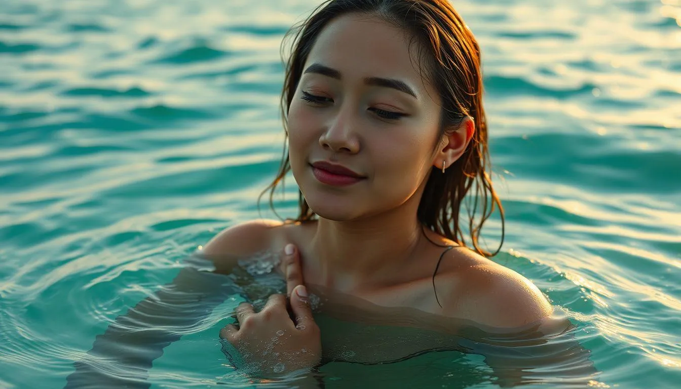 Makna Psikologis Mimpi Mandi Air Laut (c) Ilustrasi AI