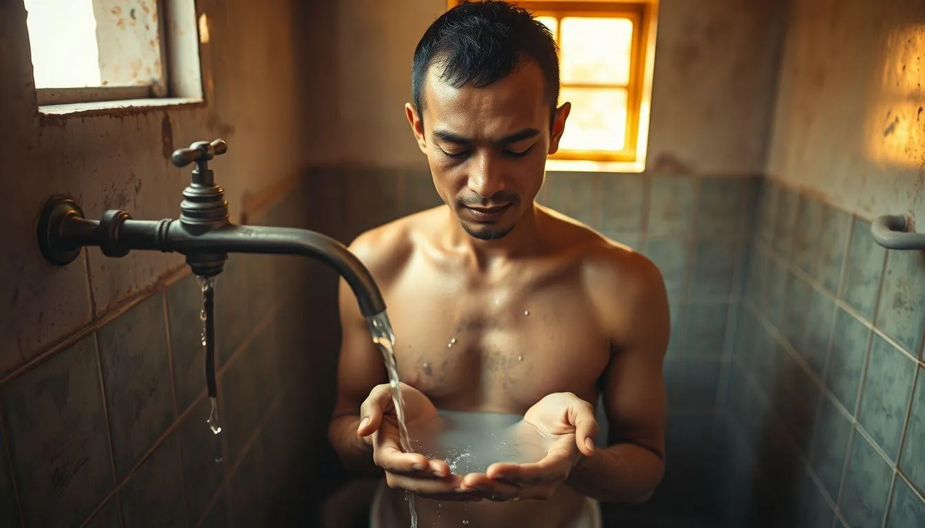 Pengertian dan Makna Dasar Arti Mimpi Mandi Air Sedikit (c) Ilustrasi AI