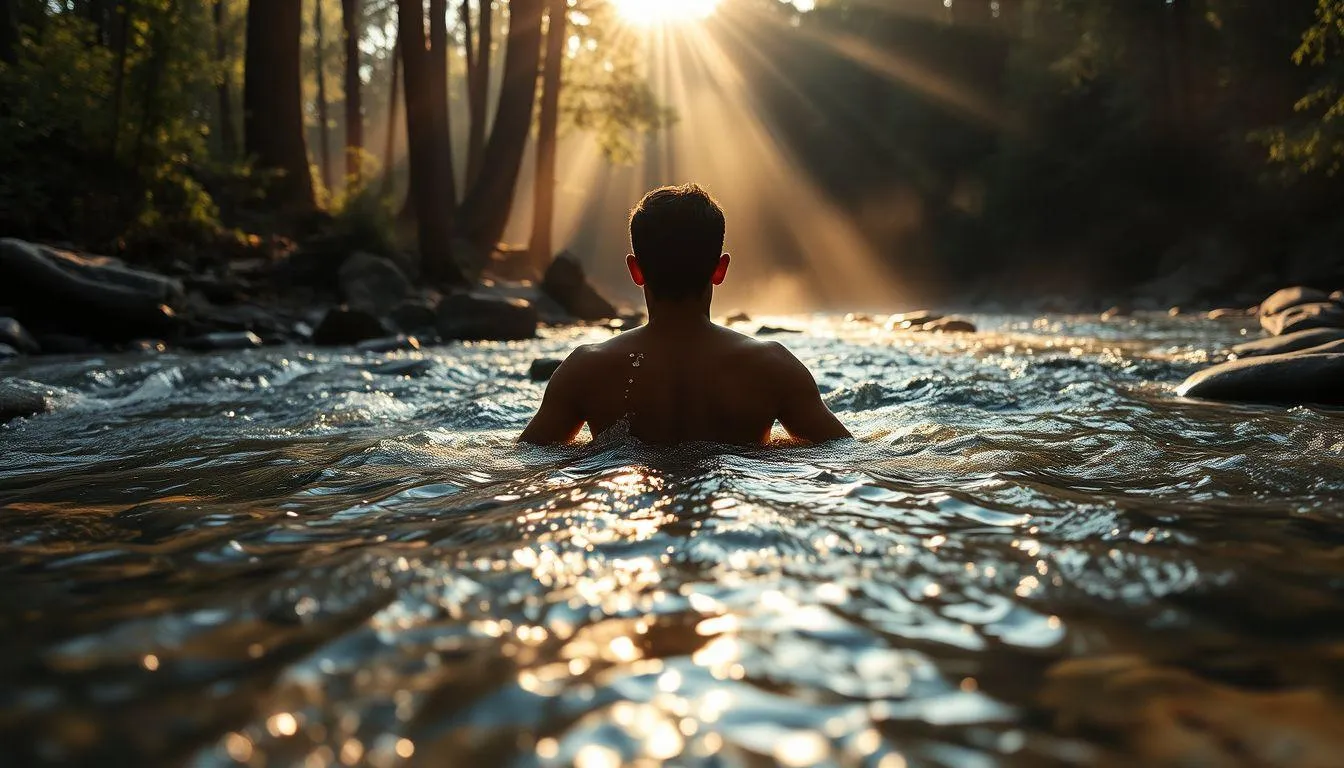 Pengertian dan Makna Dasar Mimpi Mandi di Air Mengalir (c) Ilustrasi AI