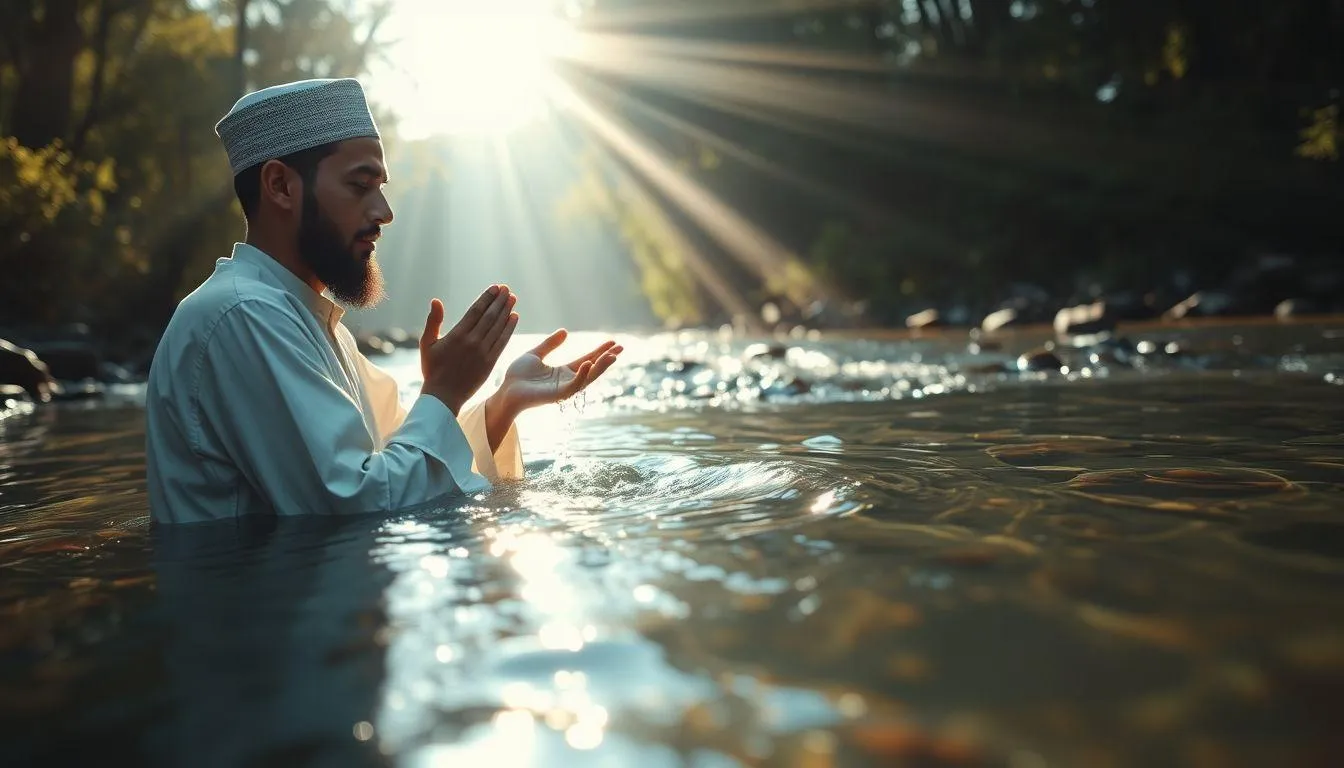 Tafsir Mimpi Mandi di Air Mengalir Menurut Islam (c) Ilustrasi AI