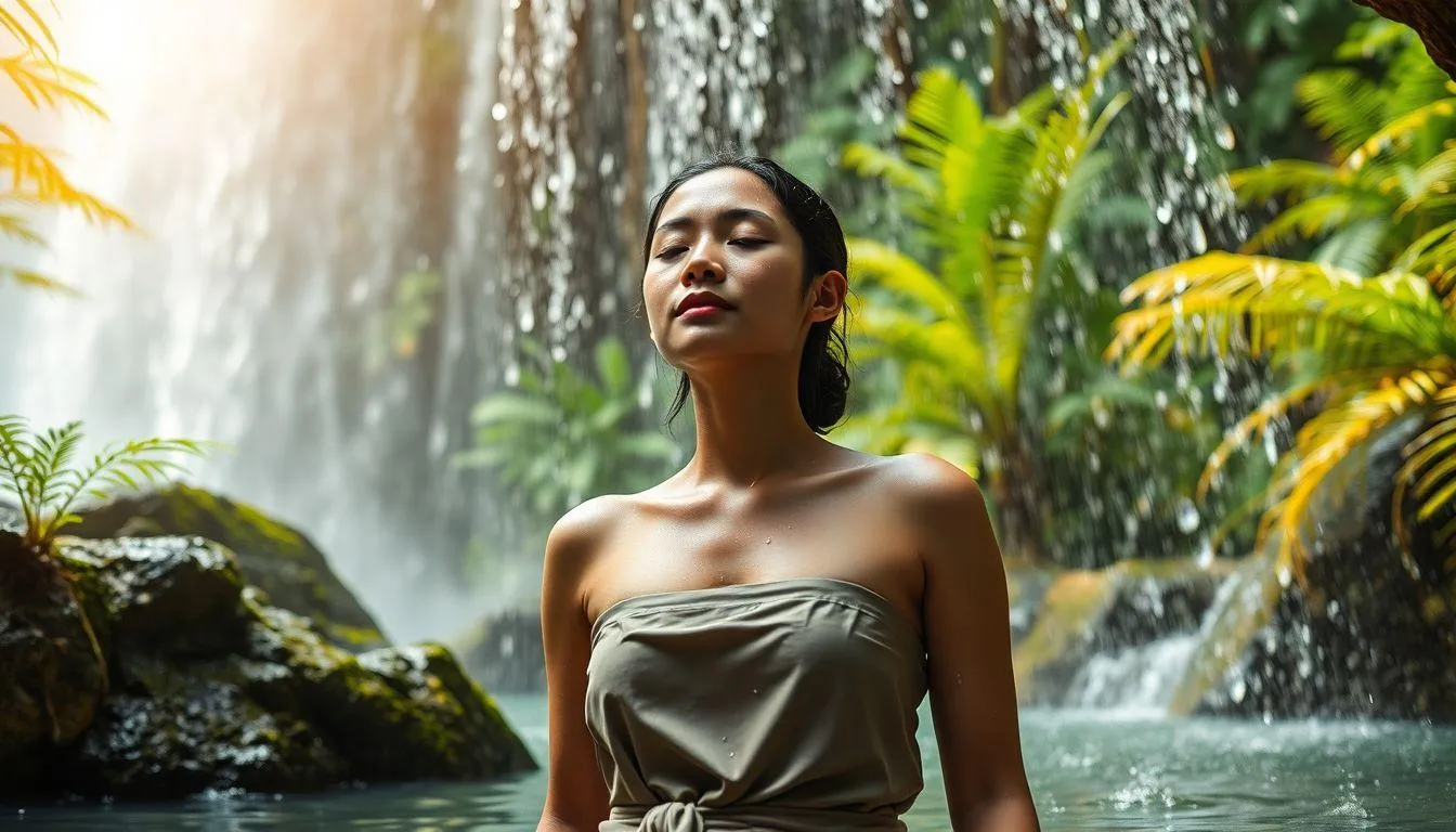 Makna Mimpi Mandi di Air Terjun Jernih Menurut Tradisi Spiritual dan Primbon Jawa (c) Ilustrasi AI