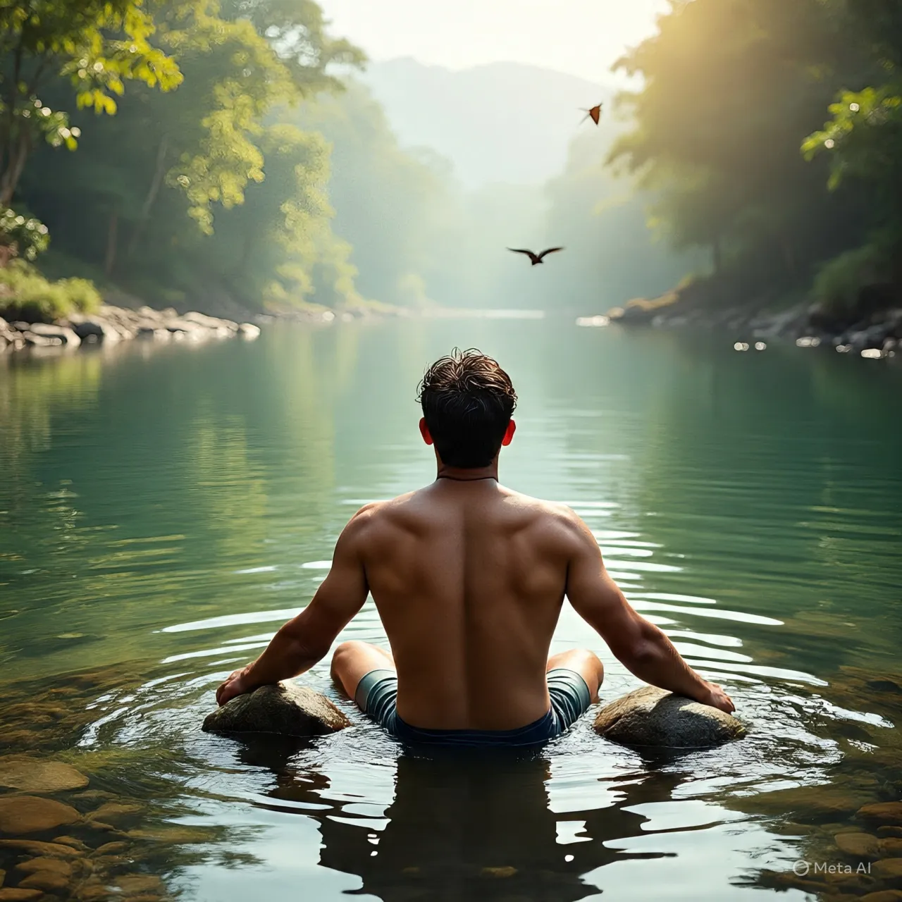 Pengertian dan Makna Dasar Mimpi Mandi di Depan Banyak Orang (c) Ilustrasi AI