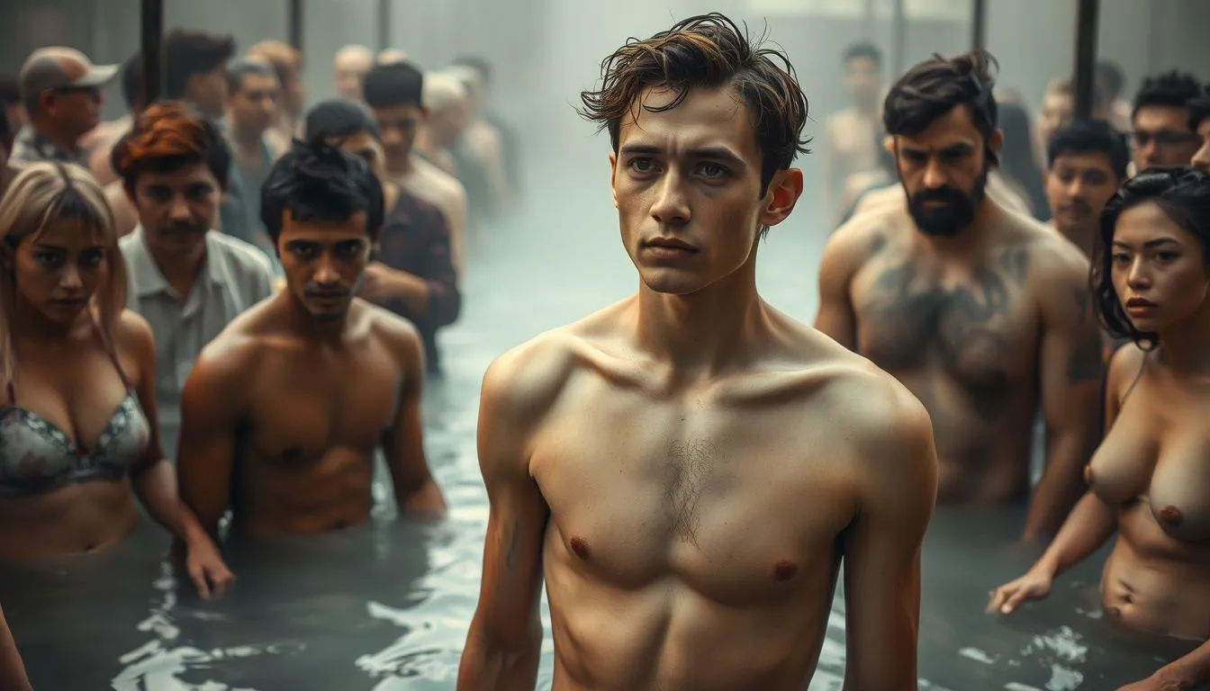 Pengertian dan Makna Dasar Mimpi Mandi di Depan Banyak Orang (c) Ilustrasi AI