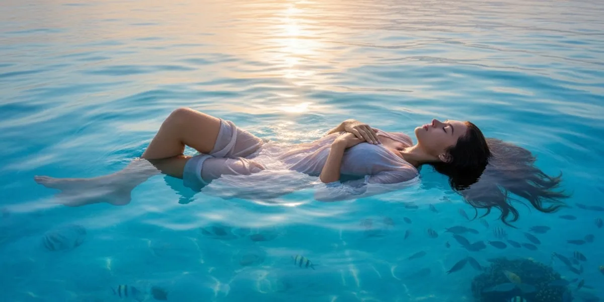 Tafsir Mimpi Mandi di Laut Biru Menurut Berbagai Tradisi (c) Ilustrasi AI