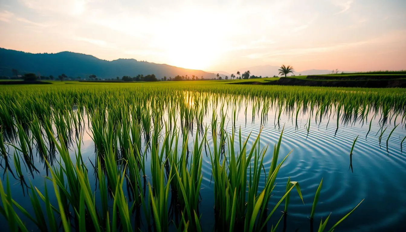 Interpretasi Berdasarkan Kondisi Air Sawah (c) Ilustrasi AI