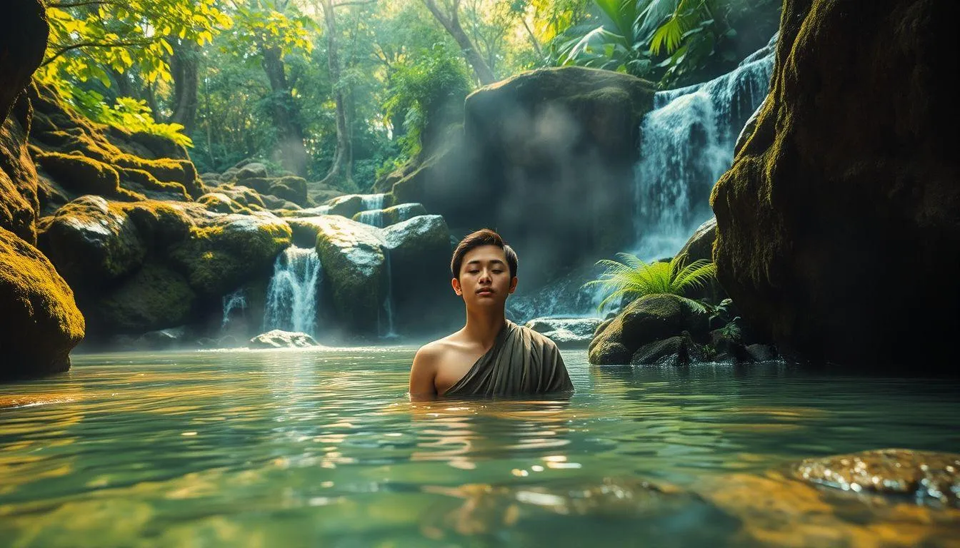 Pengertian dan Makna Dasar Mimpi Mandi di Sendang (c) Ilustrasi AI