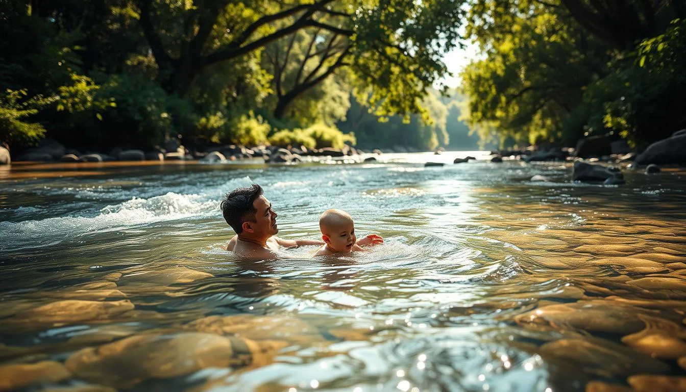 Makna Umum Mimpi Mandi di Sungai Bersama Anak Kecil (c) Ilustrasi AI