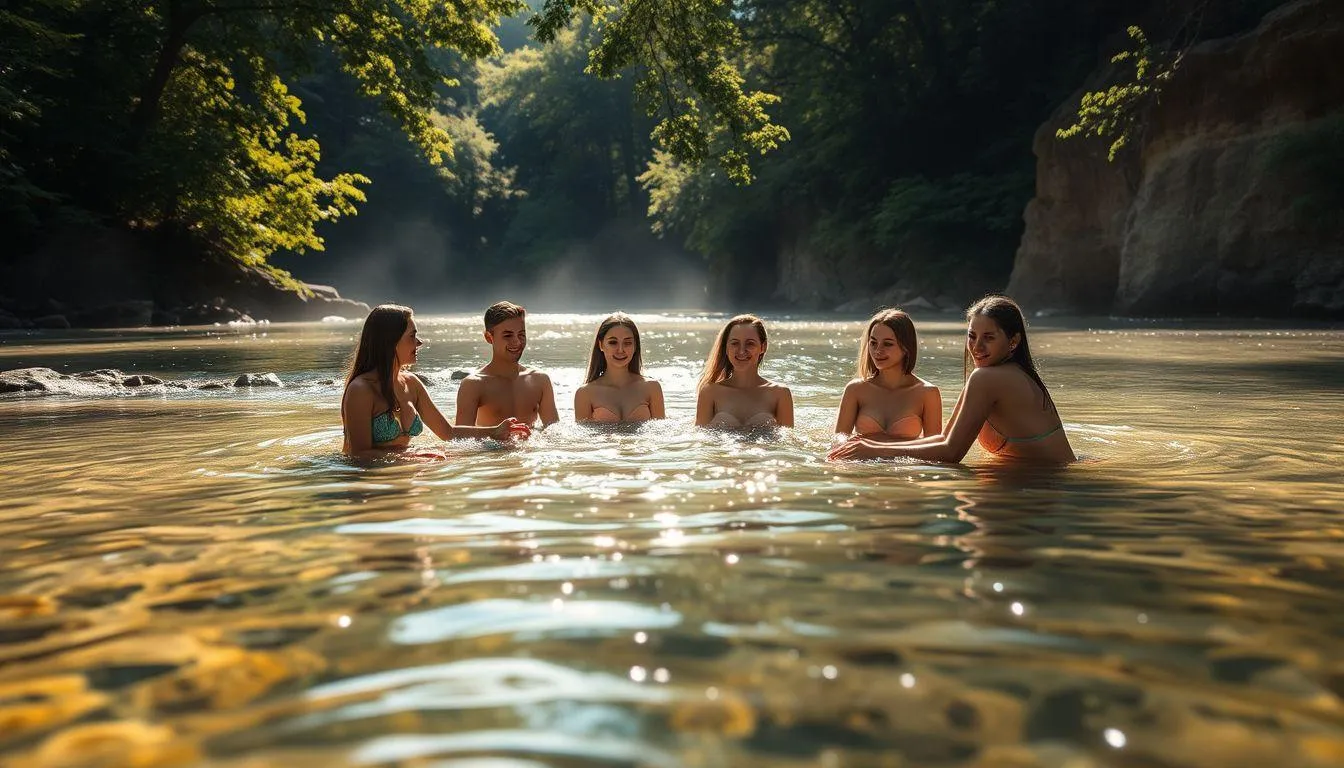 Dimensi Spiritual Arti Mimpi Mandi di Sungai Bersama Teman (c) Ilustrasi AI
