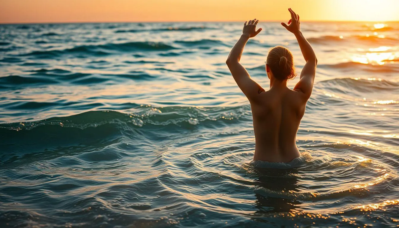 Interpretasi Spiritual Mimpi Mandi di Tepi Laut (c) Ilustrasi AI