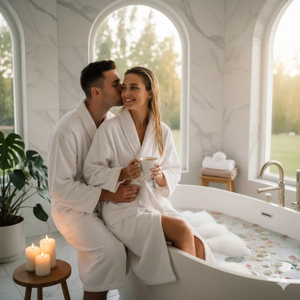 Pengertian dan Makna Dasar Mimpi Mandi Dilihat Pacar (c) Ilustrasi AI