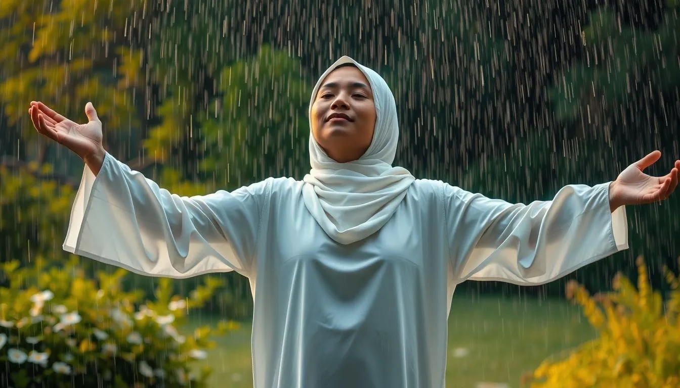 Hubungan Mimpi Mandi Hujan dengan Konsep Thaharah dalam Islam (c) Ilustrasi AI
