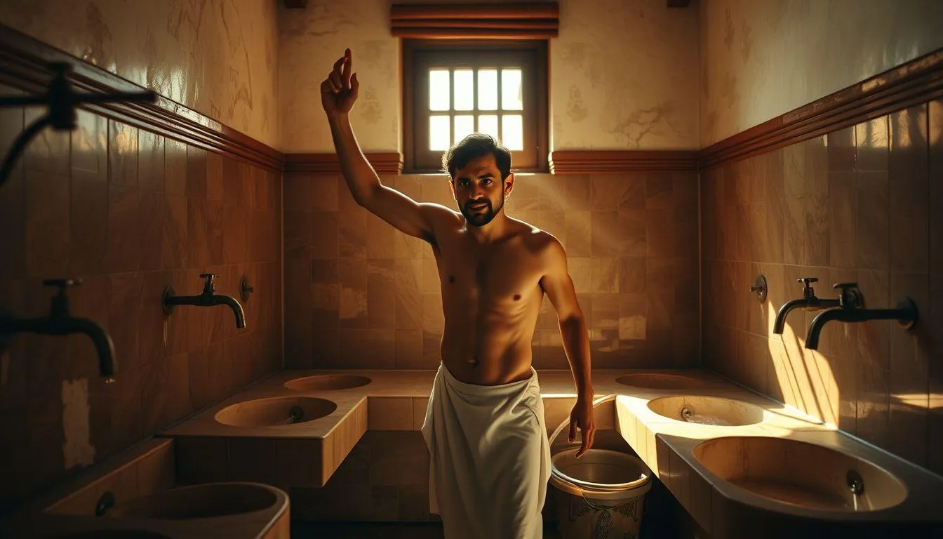 Pengertian dan Makna Dasar Mimpi Mandi Kehabisan Air (c) Ilustrasi AI