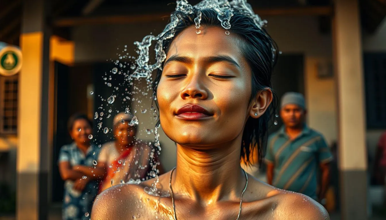 Pesan dan Hikmah dari Mimpi Mandi Keramas di Depan Rumah (c) Ilustrasi AI