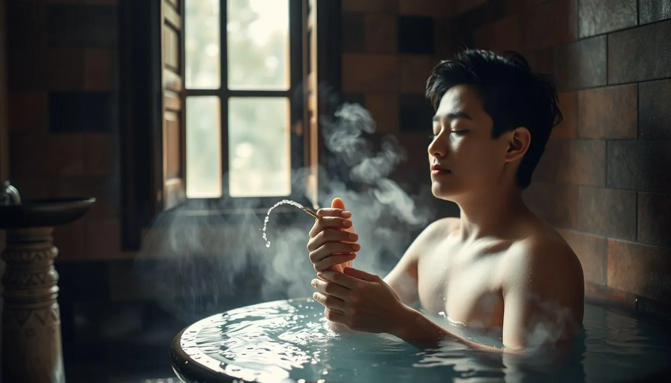 Pengertian dan Makna Dasar Mimpi Mandi Pakai Gayung (c) Ilustrasi AI