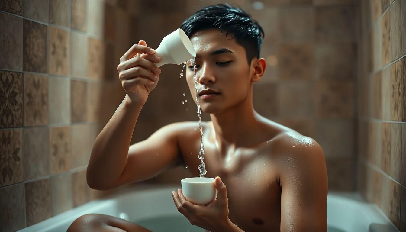 Interpretasi Psikologis Mimpi Mandi Pakai Gayung (c) Ilustrasi AI