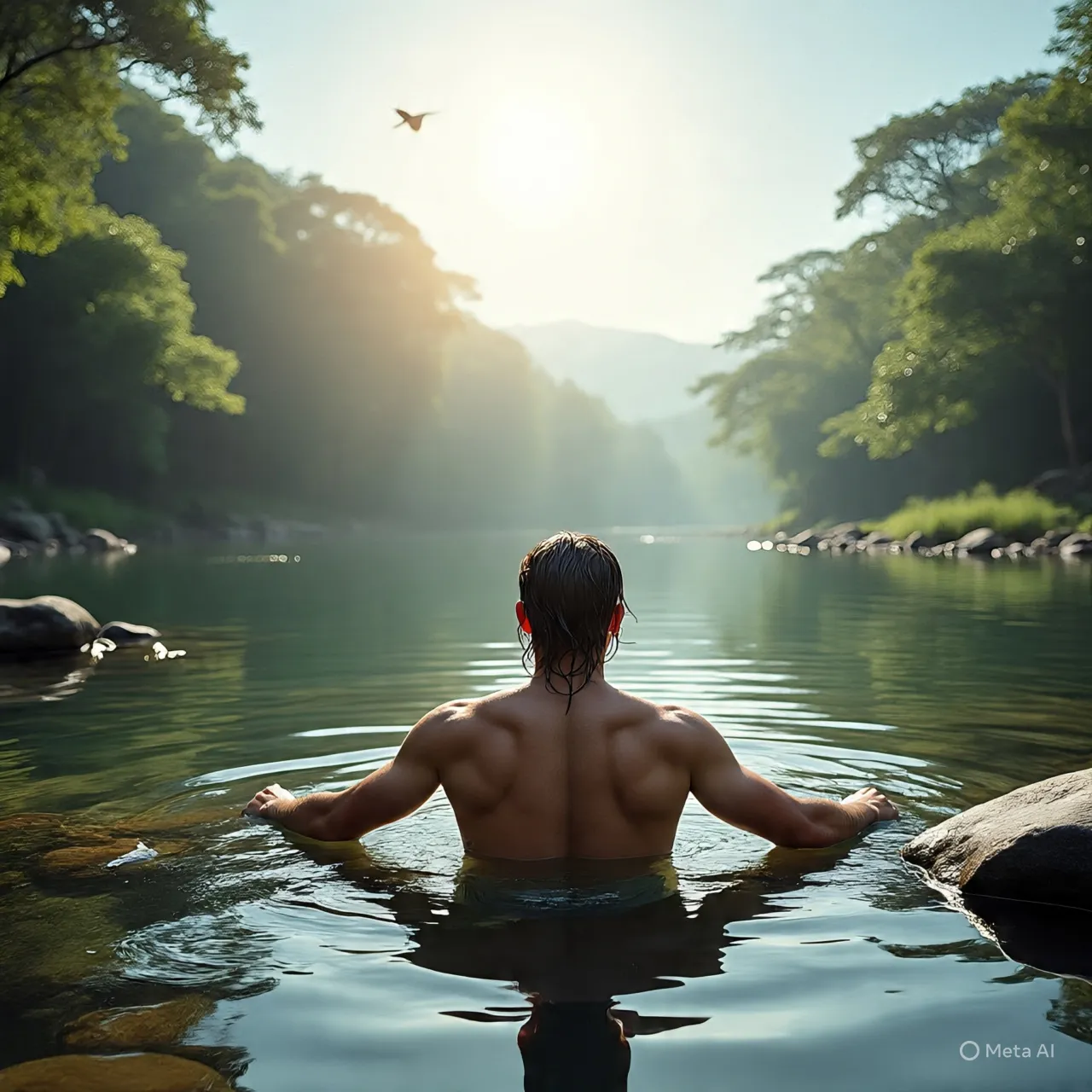 Tafsir Mimpi Mandi Telanjang di Sungai dalam Islam (c) Ilustrasi AI