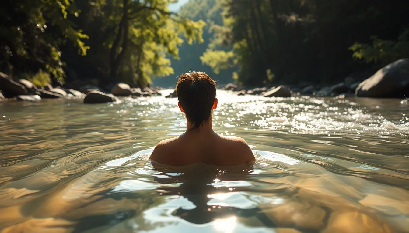 Pengertian dan Makna Dasar Mimpi Mandi Telanjang di Sungai (c) Ilustrasi AI