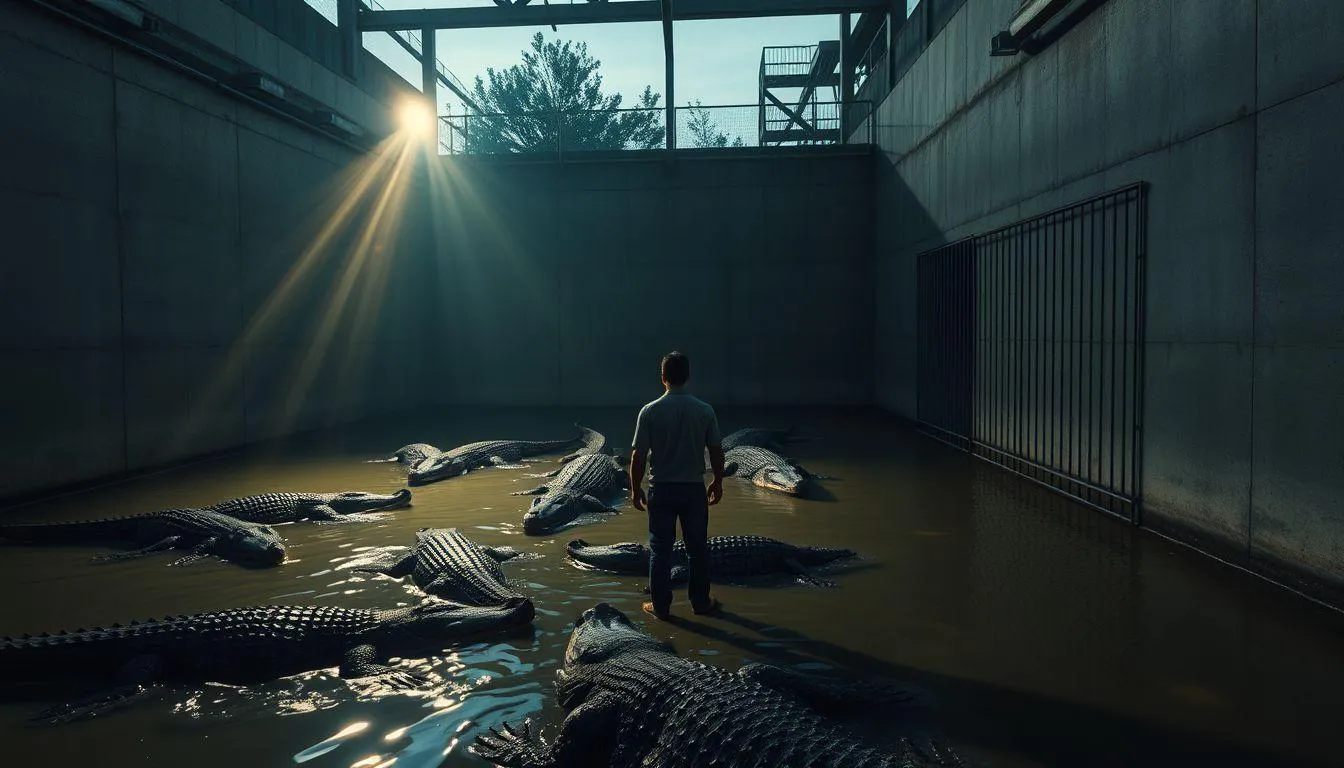 Pengertian dan Makna Umum Mimpi Masuk Kandang Buaya (c) Ilustrasi AI