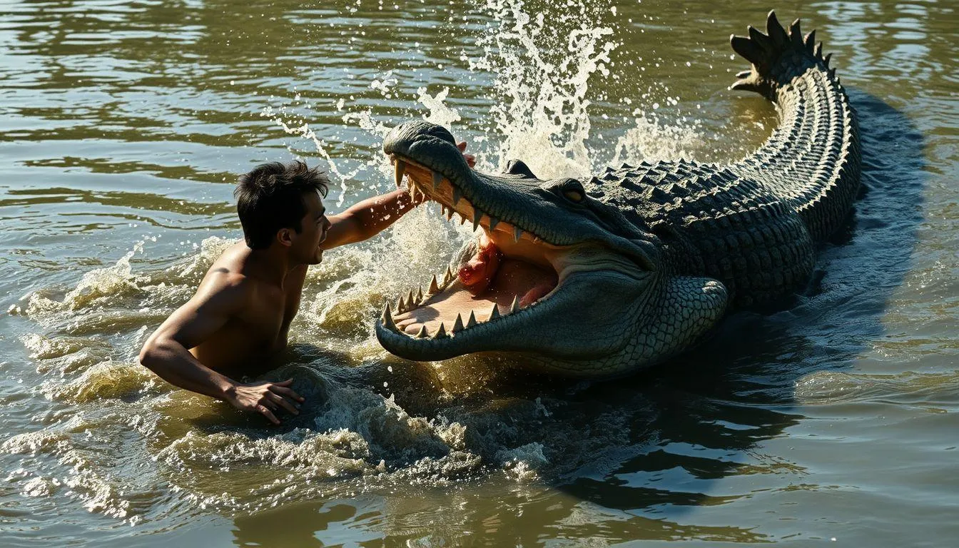 Jenis-Jenis Mimpi Melawan Buaya dan Maknanya (c) Ilustrasi AI