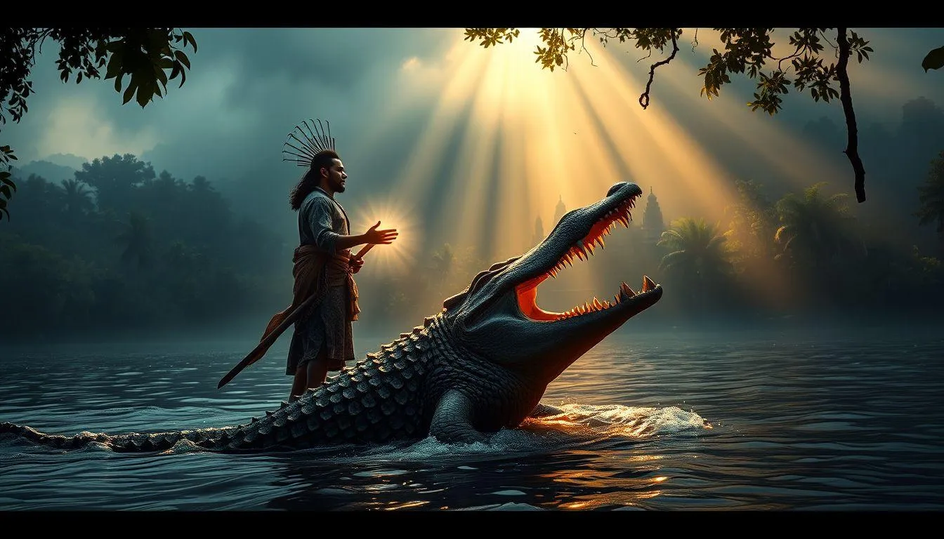 Tafsir Mimpi Melawan Buaya Menurut Primbon Jawa (c) Ilustrasi AI