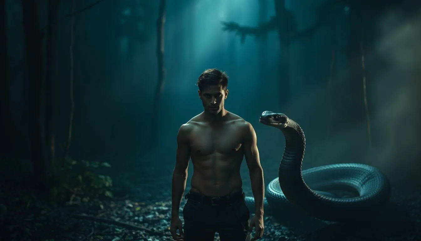 Pengertian dan Makna Dasar Mimpi Melawan Ular (c) Ilustrasi AI