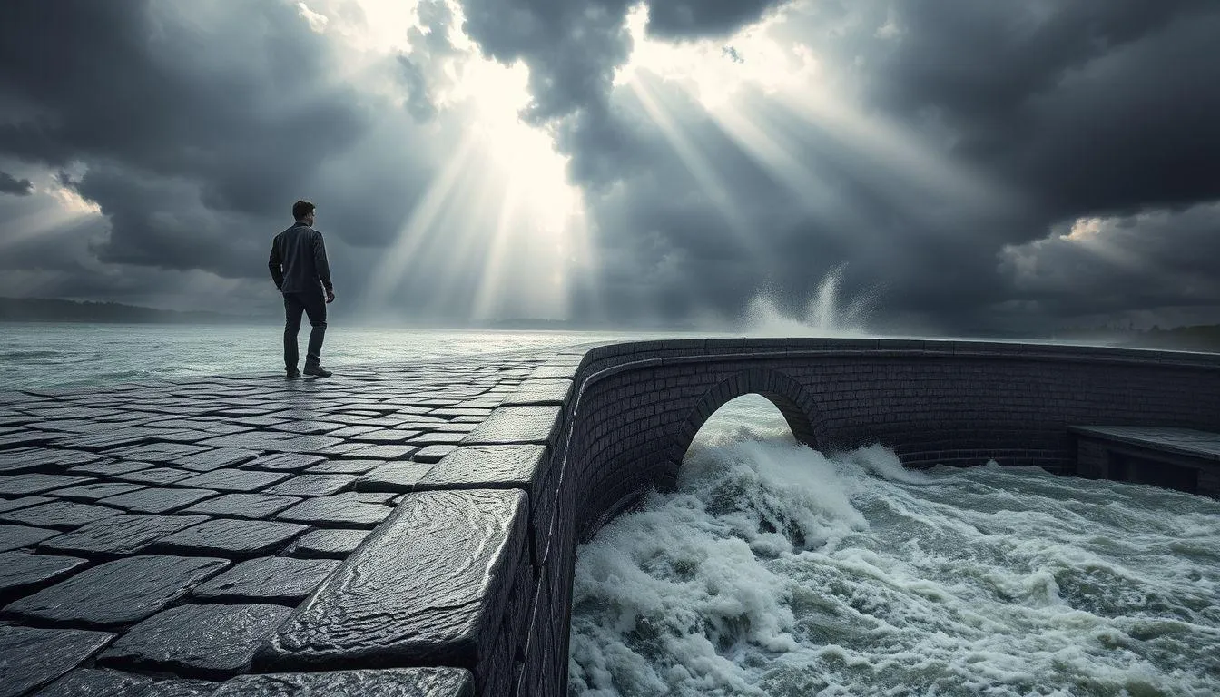 Tafsir Berdasarkan Kondisi Jembatan dan Banjir (c) Ilustrasi AI