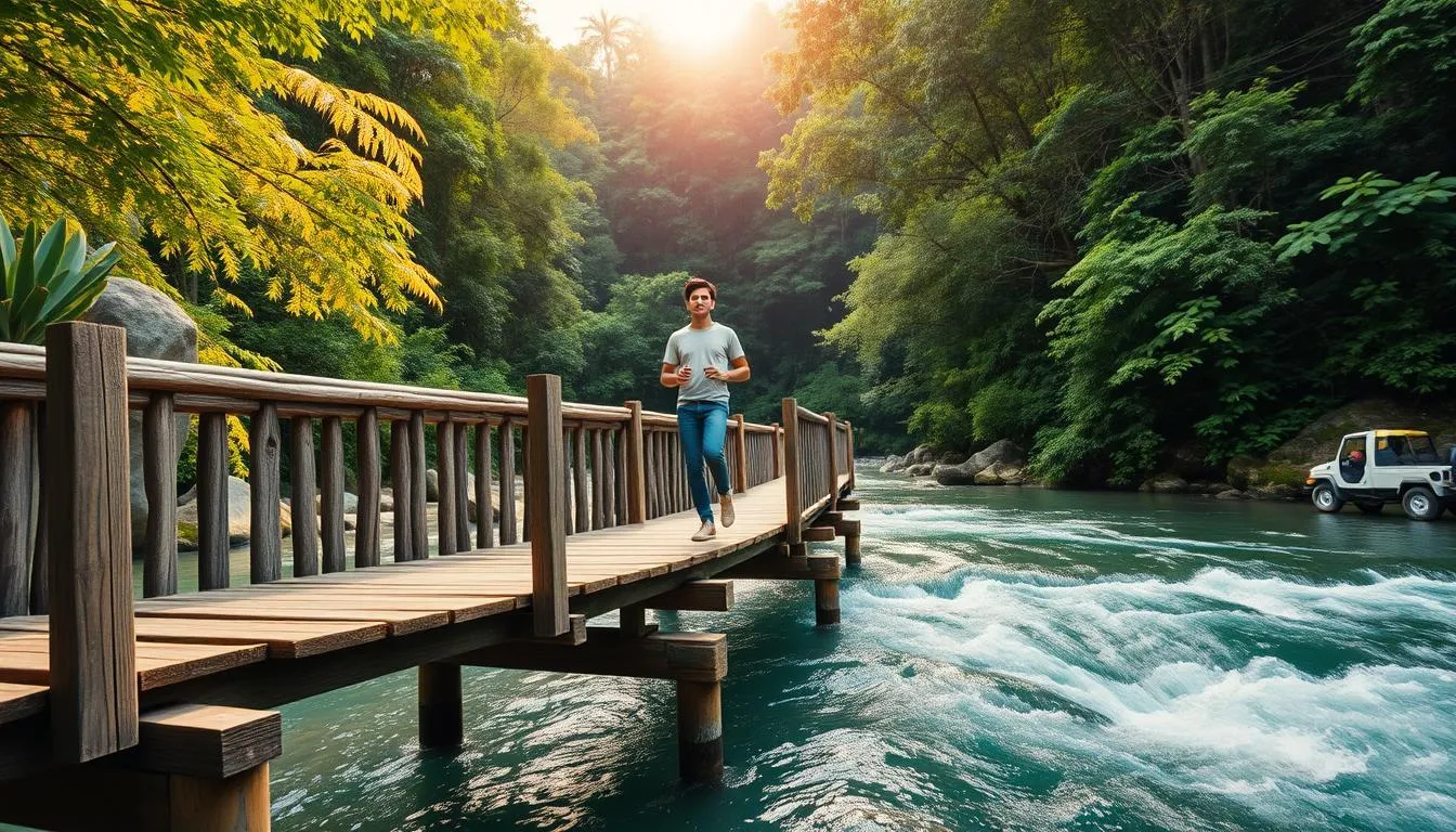 Simbolisme Jembatan Kayu dan Sungai (c) Ilustrasi AI
