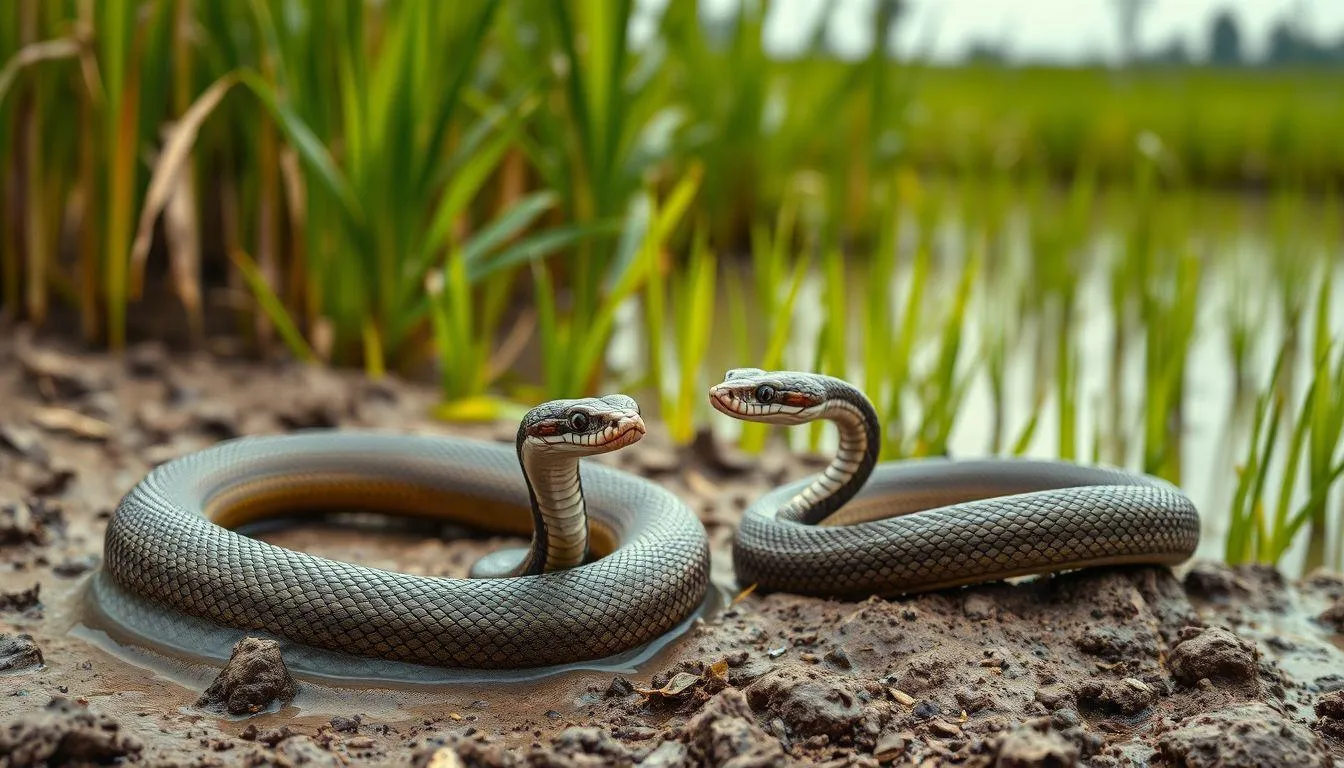 Pengertian dan Makna Dasar Mimpi Melihat 2 Ekor Ular Sawah (c) Ilustrasi AI