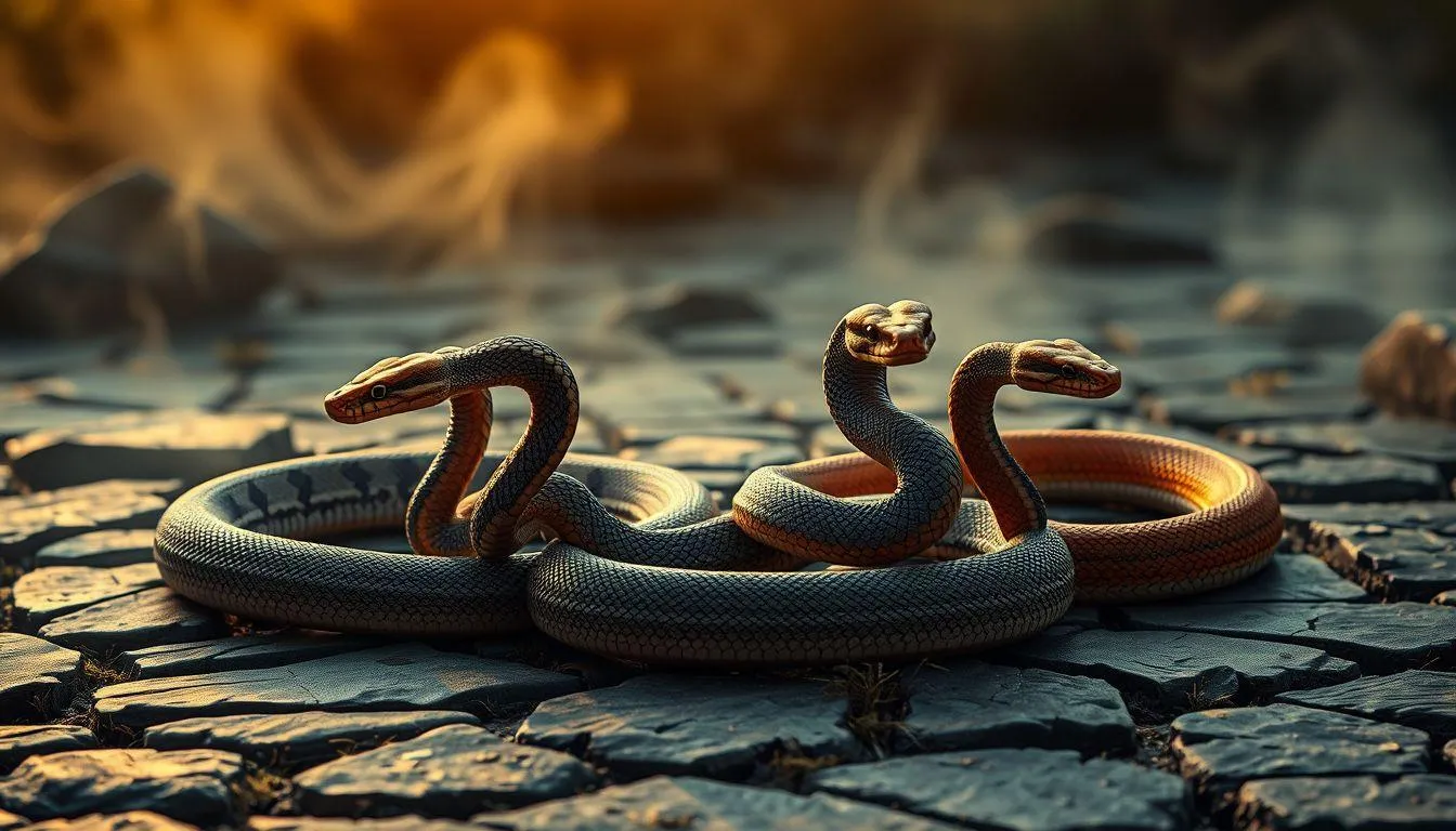 Pengertian dan Makna Dasar Mimpi 4 Ekor Ular (c) Ilustrasi AI