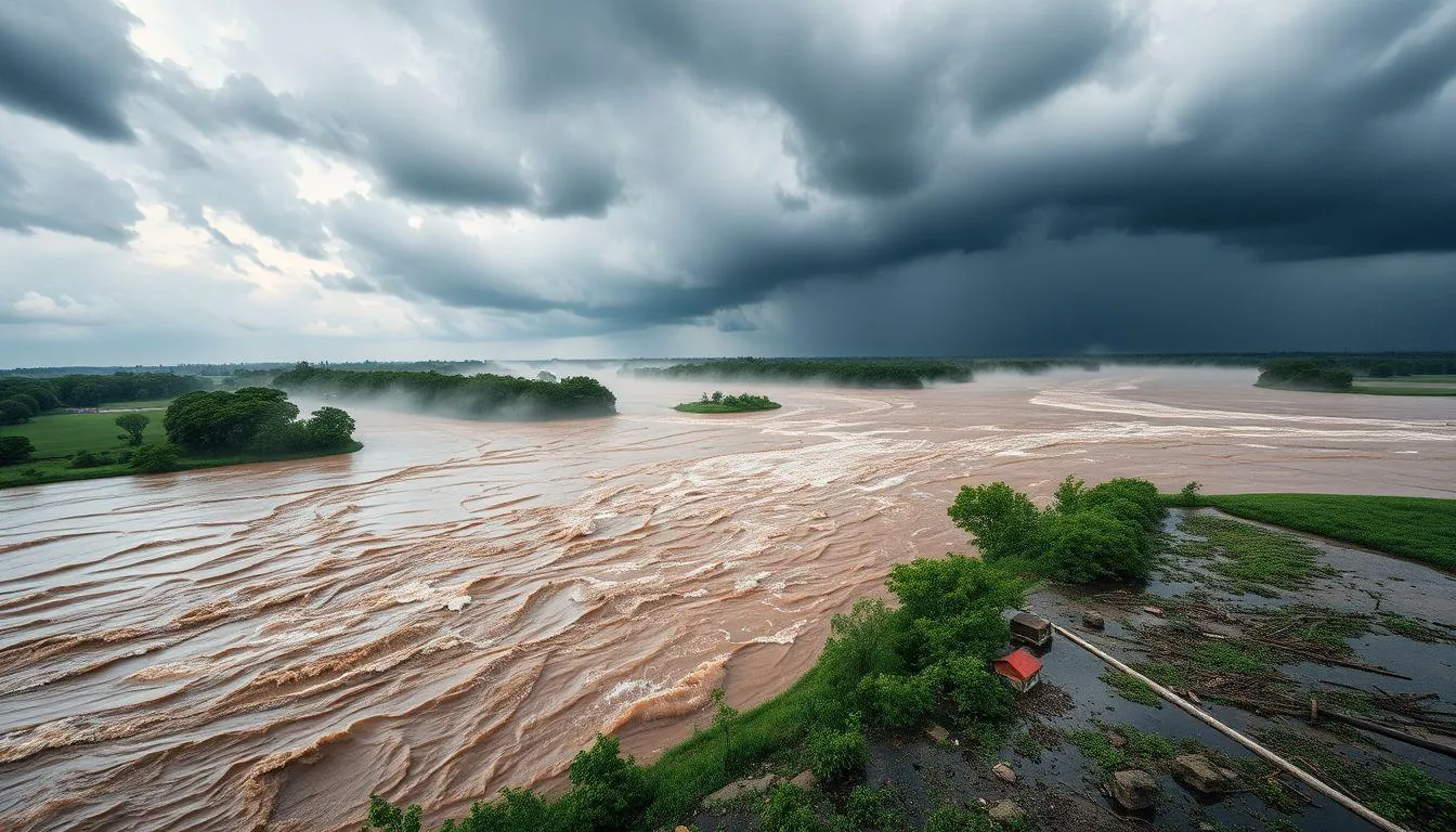 Pengertian dan Makna Dasar Mimpi Air Sungai Meluap (c) Ilustrasi AI