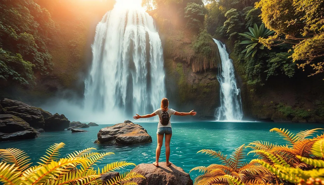 Artis dan Figur Publik yang Sering Menikmati Pesona Air Terjun (c) Ilustrasi AI