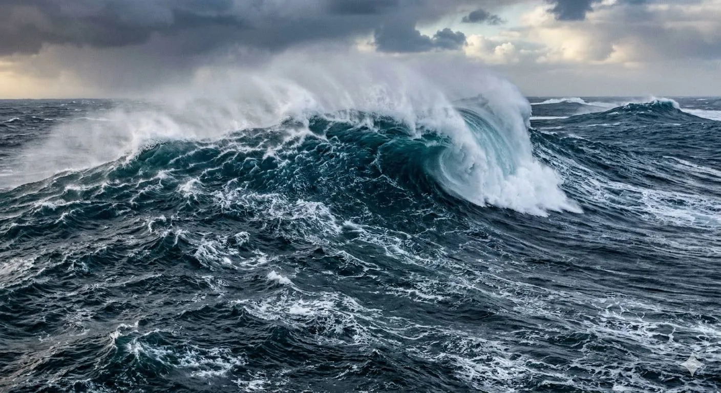 ilustrasi Tsunami - image by AI