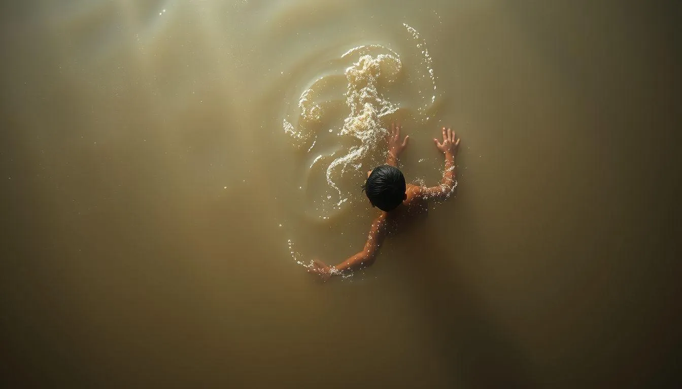 Mengenal Mimpi Melihat Anak Berenang di Air Keruh (c) Ilustrasi AI