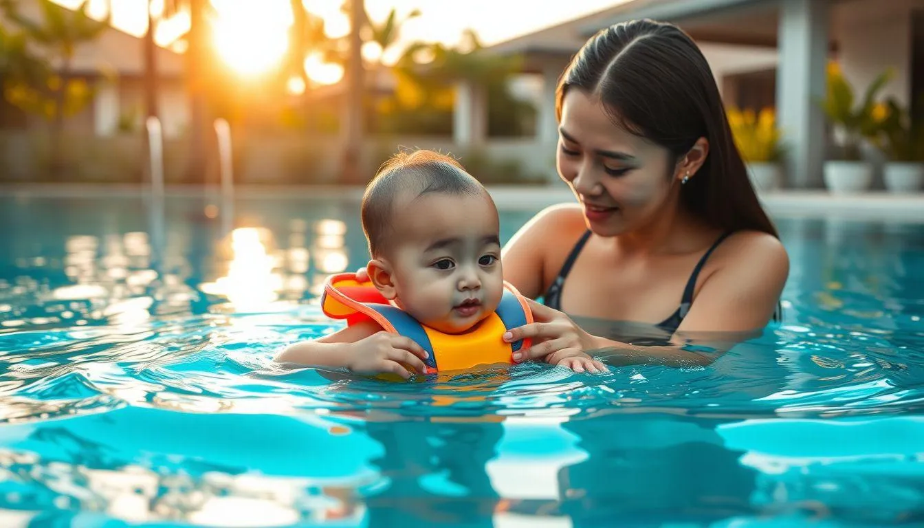 Selebriti Tanah Air yang Sering Ajak Anak Berenang (c) Ilustrasi AI
