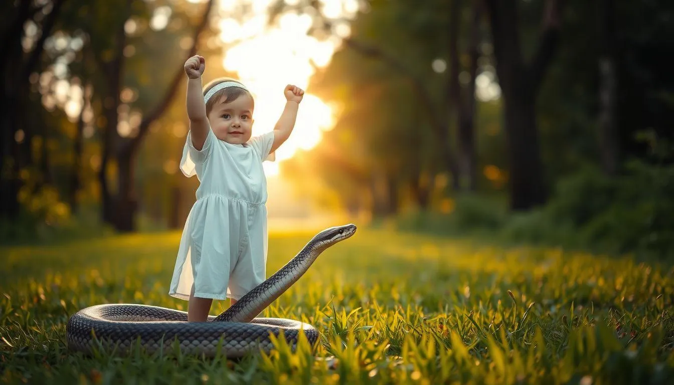 Makna Umum Mimpi Melihat Anak Membunuh Ular (c) Ilustrasi AI